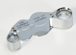 Double loupe hand lens